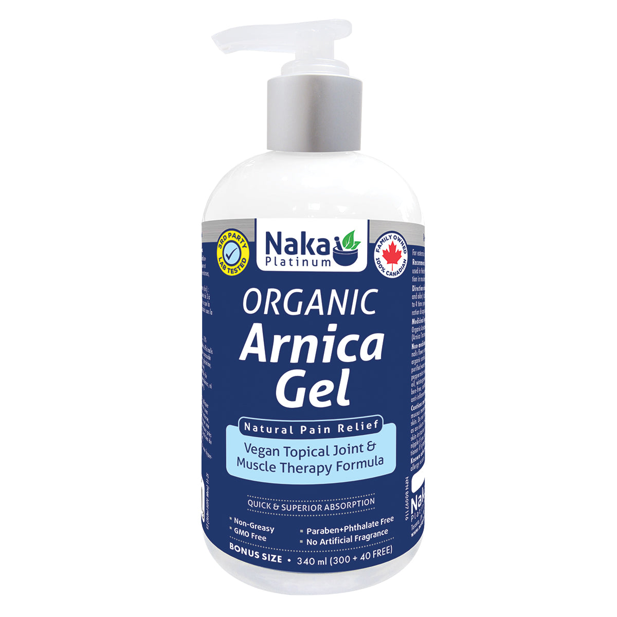 Bonus Size) Platinum Organic Arnica Gel - 340ml – Naka Pro