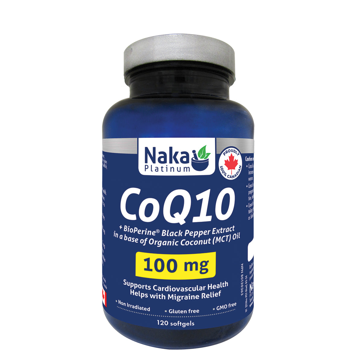 (Bonus Size) Platinum CoQ10 100mg - 120 softgels – Naka Pro