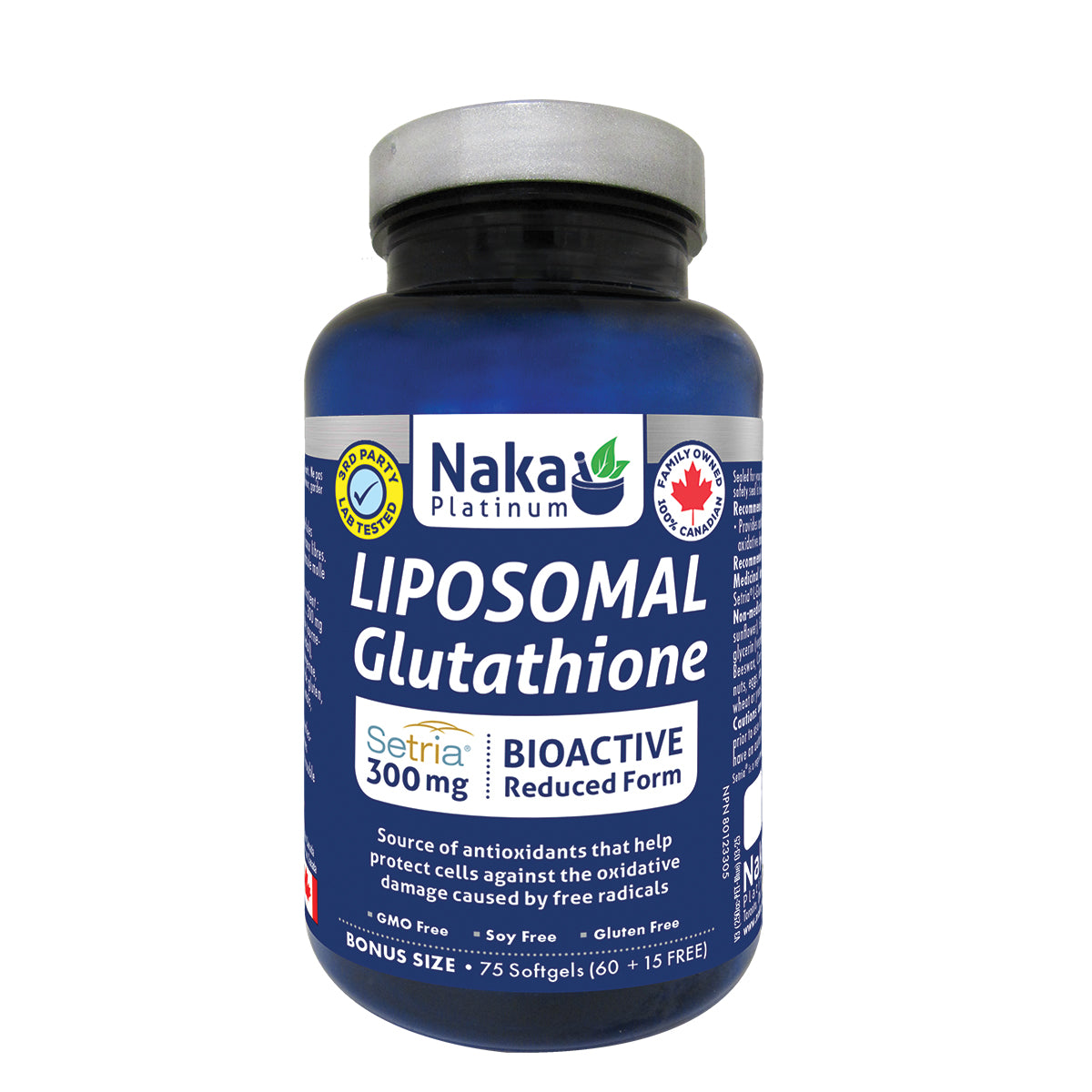 Bonus Size) Platinum Liposomal Glutathione 300mg - 75 softgels Naka Pro Bonus Size) Platinum Liposomal Glutathione 300mg - 75 softgels Naka Pro