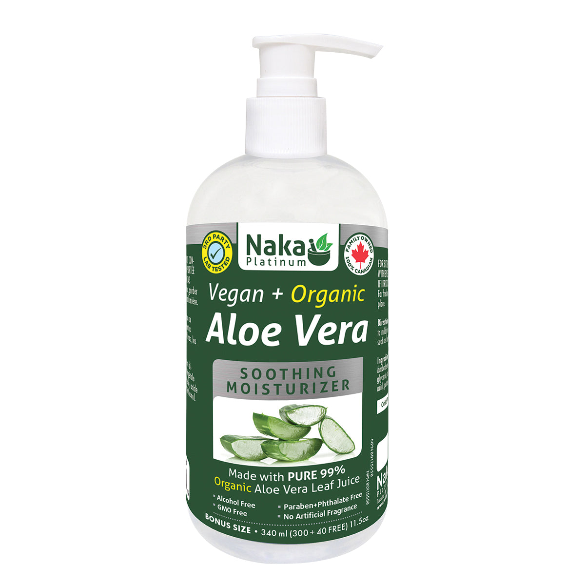 Bonus Size) Platinum Moisturizer Vegan + Organic Aloe Gel