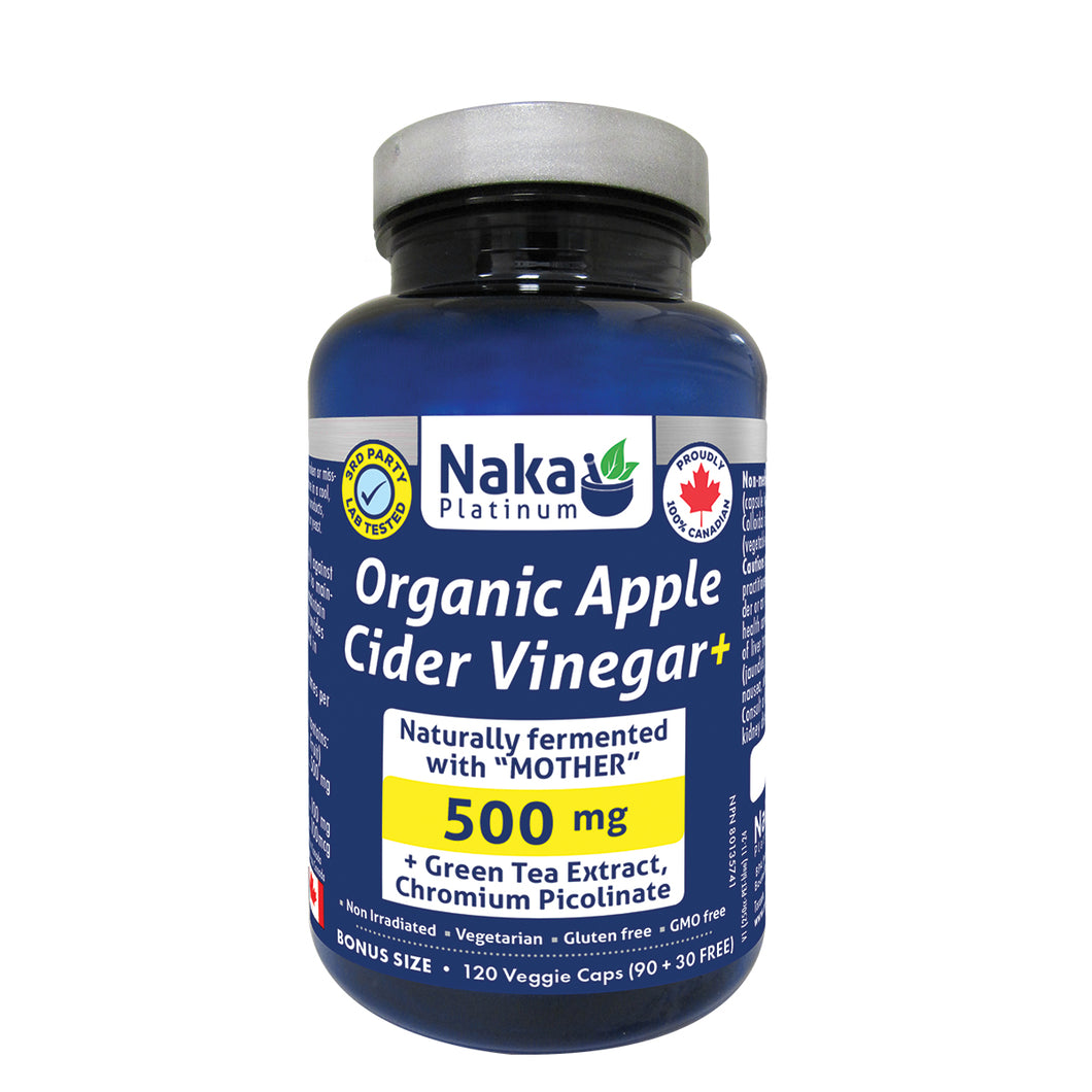 (Bonus Size) Platinum Organic Apple Cider Vinegar - 120 vcaps