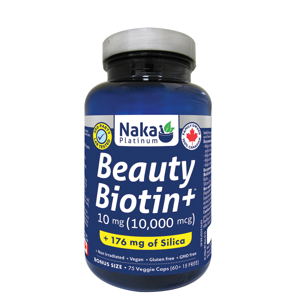 (Taille bonus) Platinum Beauty Biotine + Silice - 75 vcaps