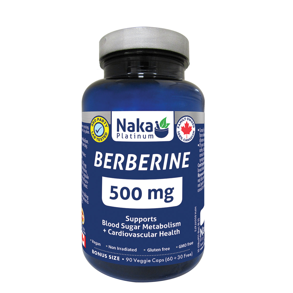 Bonus Size) Platinum Berberine - 90 vcaps or 150 vcaps – Naka Pro