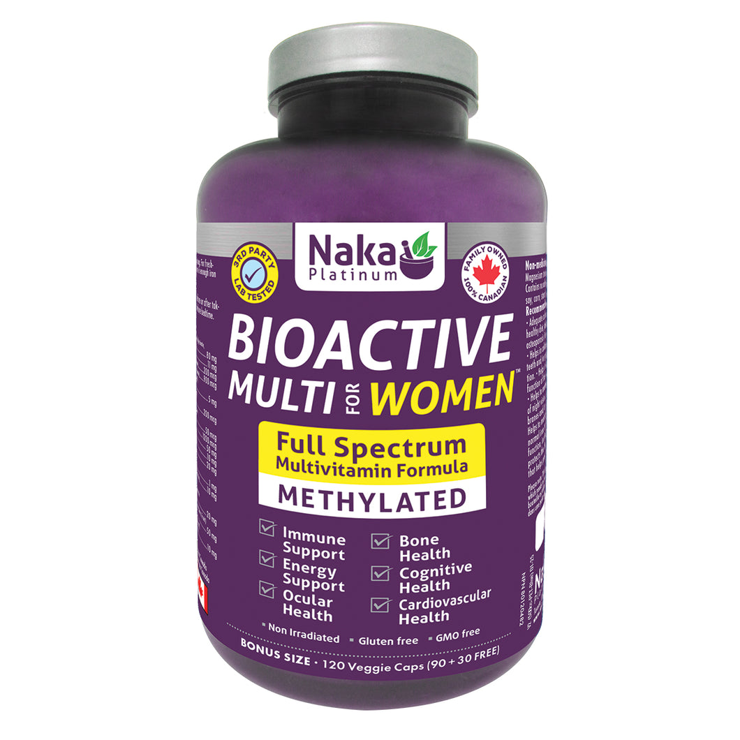 (Taille bonus) Platinum Bioactive Multi pour femmes - 120 vcaps