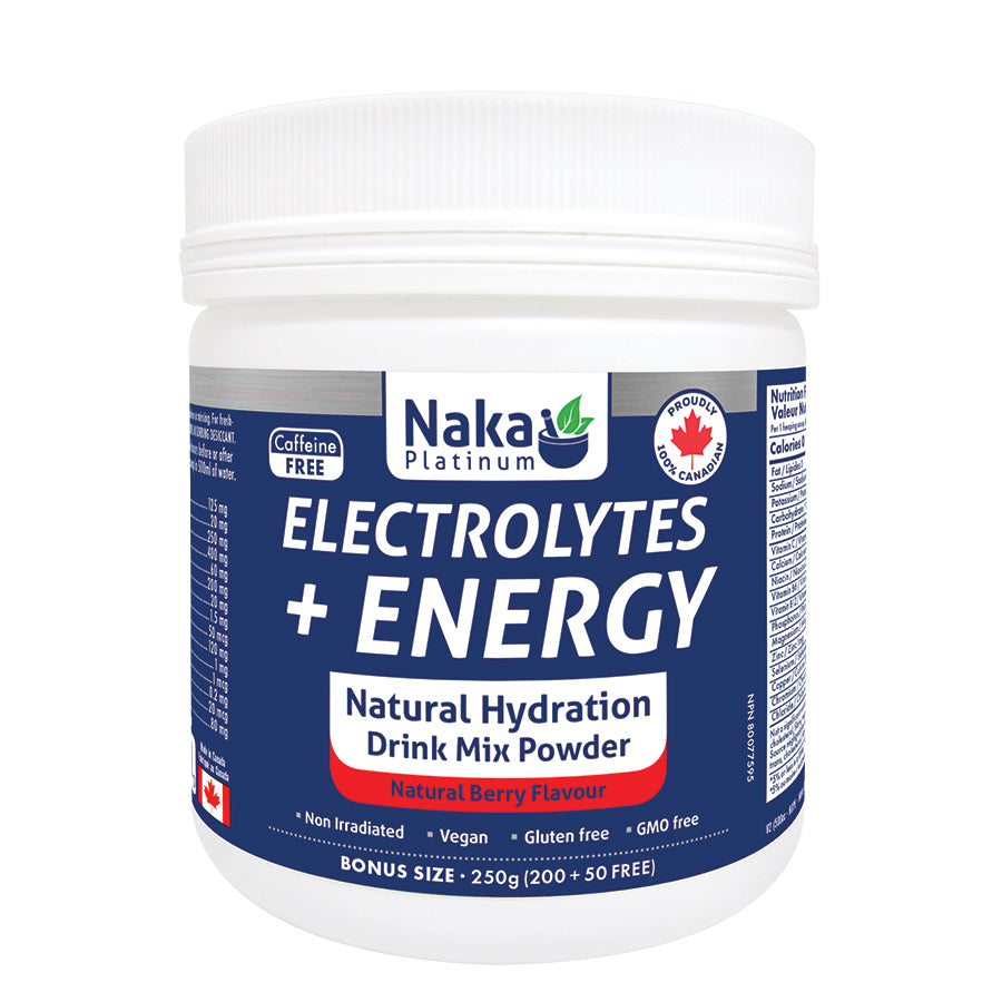 (Bonus Size) Platinum Electrolytes + Energy Natural Sport Drink Mix - 250g Powder