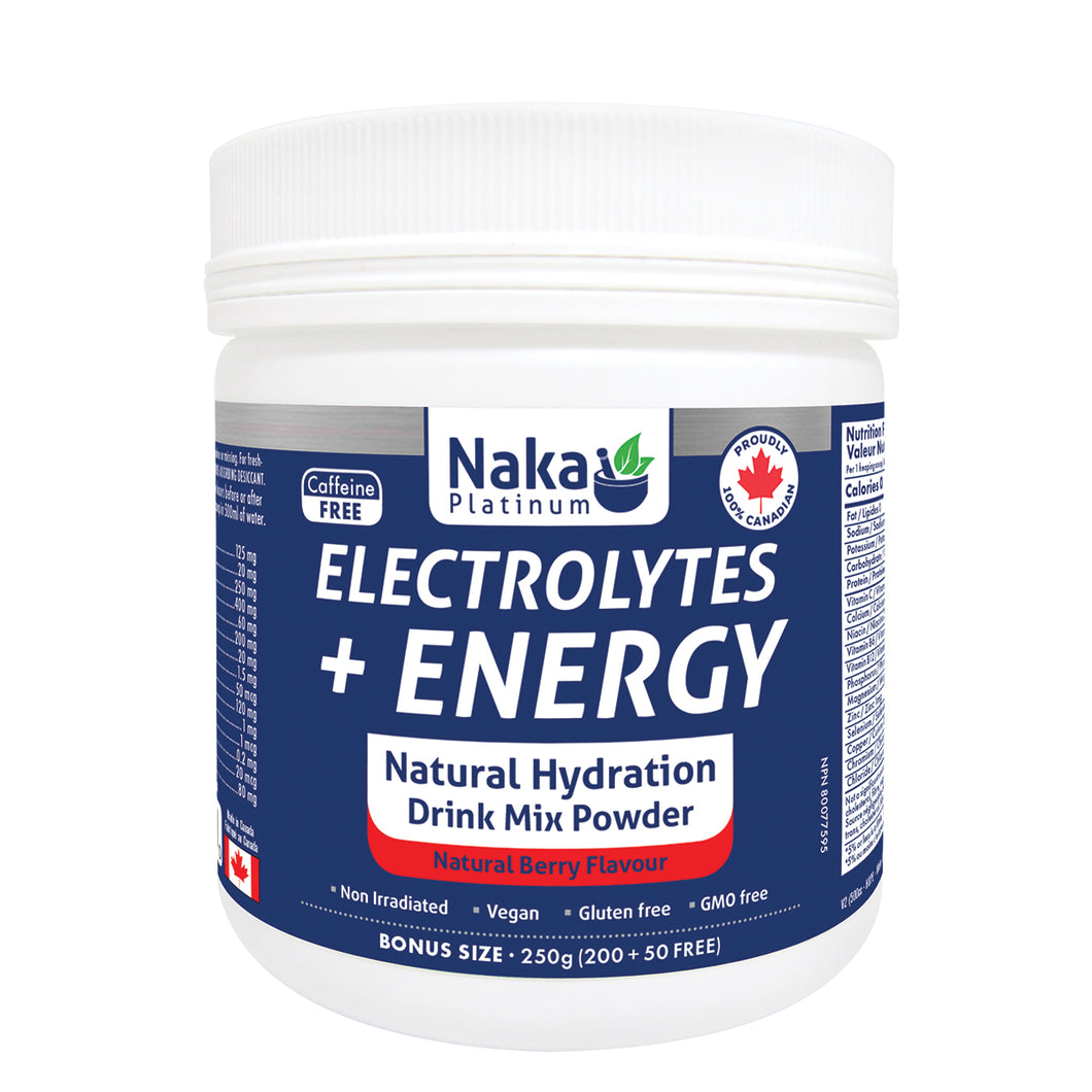 (Bonus Size) Platinum Electrolytes + Energy Natural Sport Drink Mix - 250g Powder
