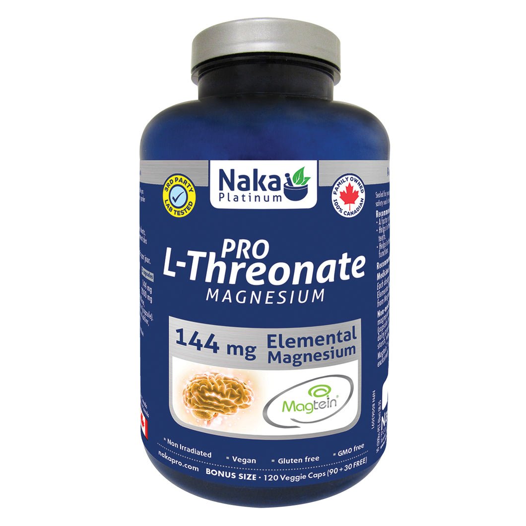 (Taille bonus) Platinum Pro Magnésium L-thréonate - 120 ou 240 vcaps