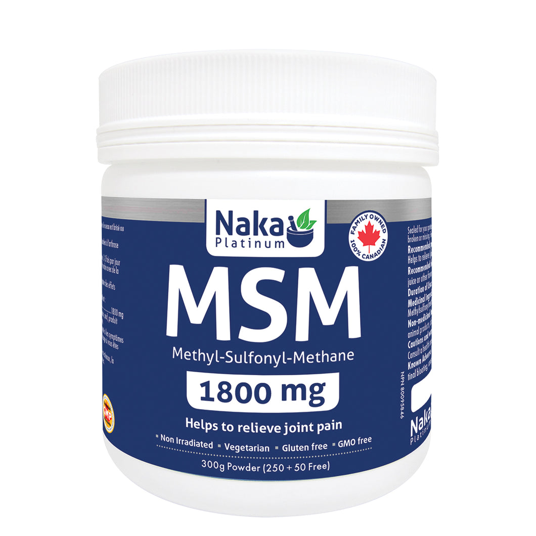 (Taille bonus) Platinum MSM 1800 mg - 300 g de poudre