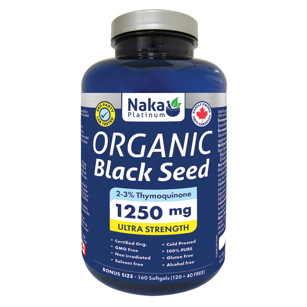 (Taille bonus) Huile de graines noires biologique Platinum 1000 mg - 90 gélules