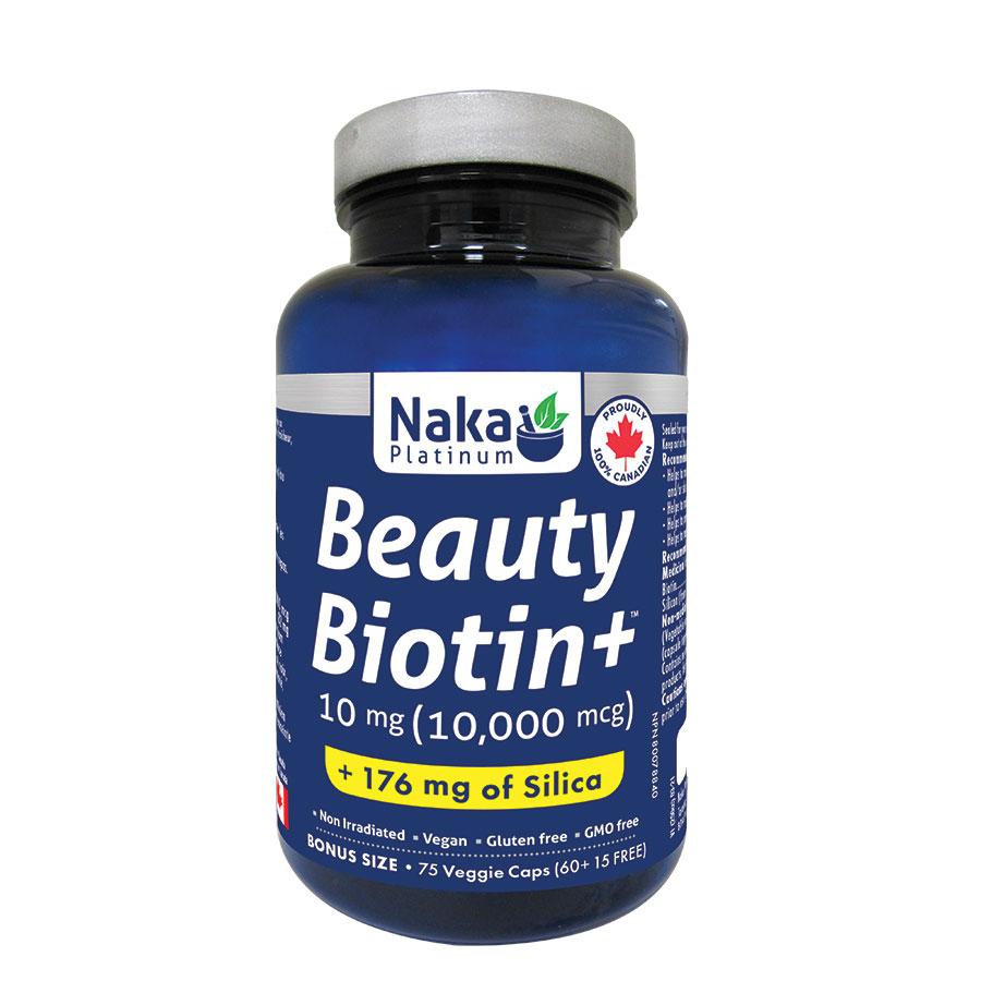 (Taille bonus) Platinum Beauty Biotine + Silice - 75 vcaps
