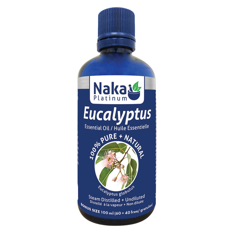 (Taille bonus) Huile essentielle de platine – Eucalyptus – 50 ml ou 100 ml