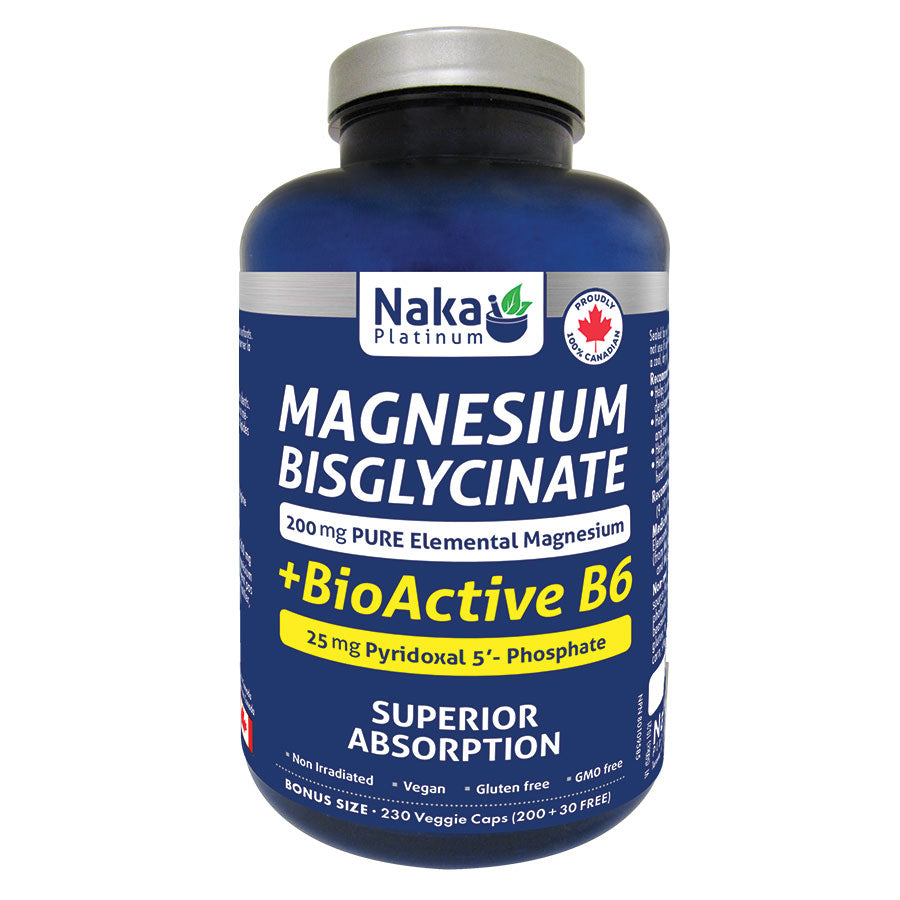 (Taille bonus) Bisglycinate de magnésium platine + BioActive B6 - 230 ou 380 vcaps