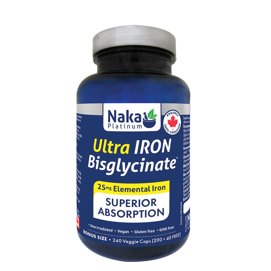 (Taille bonus) Platinum Ultra Iron Bisglycinate - 240 ou 120 gélules