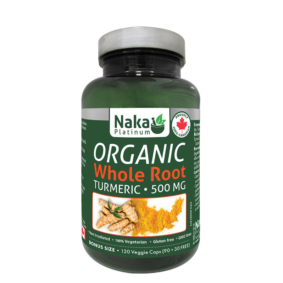 (Bonus Size) Platinum Organic Whole Root Turmeric - 120 vcaps