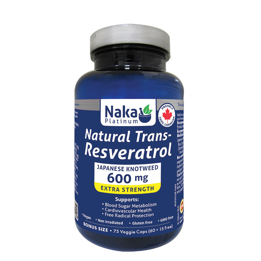 (Taille bonus) Trans-resvératrol naturel platine - 30 ou 75 vcaps